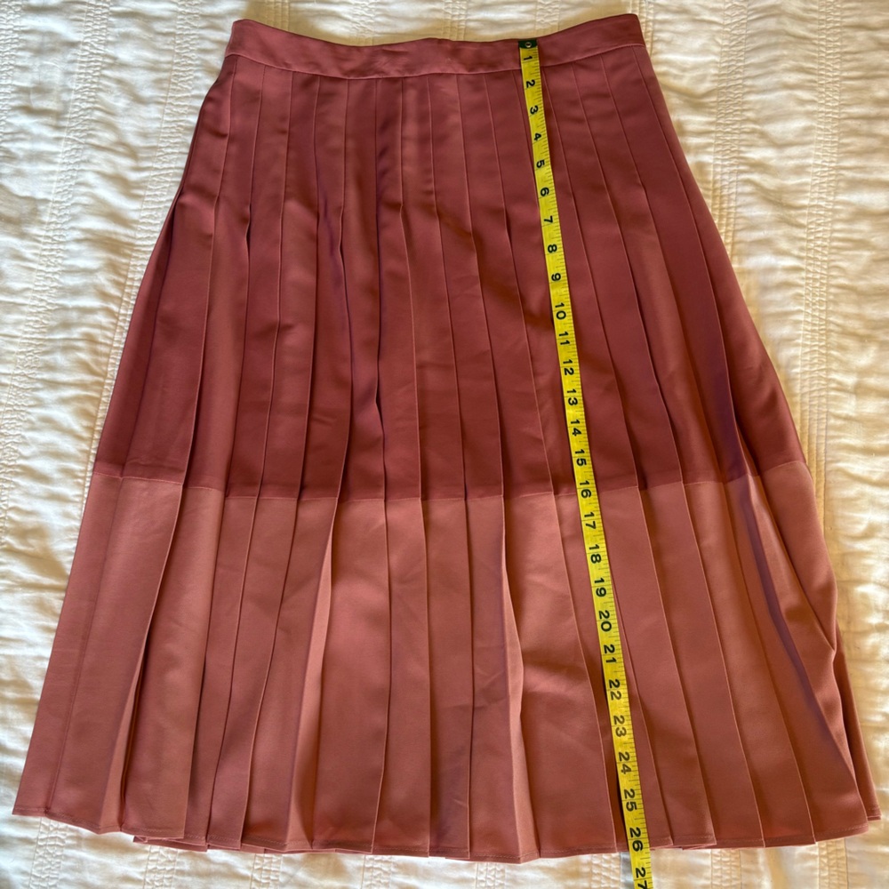 LOFT Two-Tone Pleated Midi Skirt in Rosewood - Picture 5 of 5